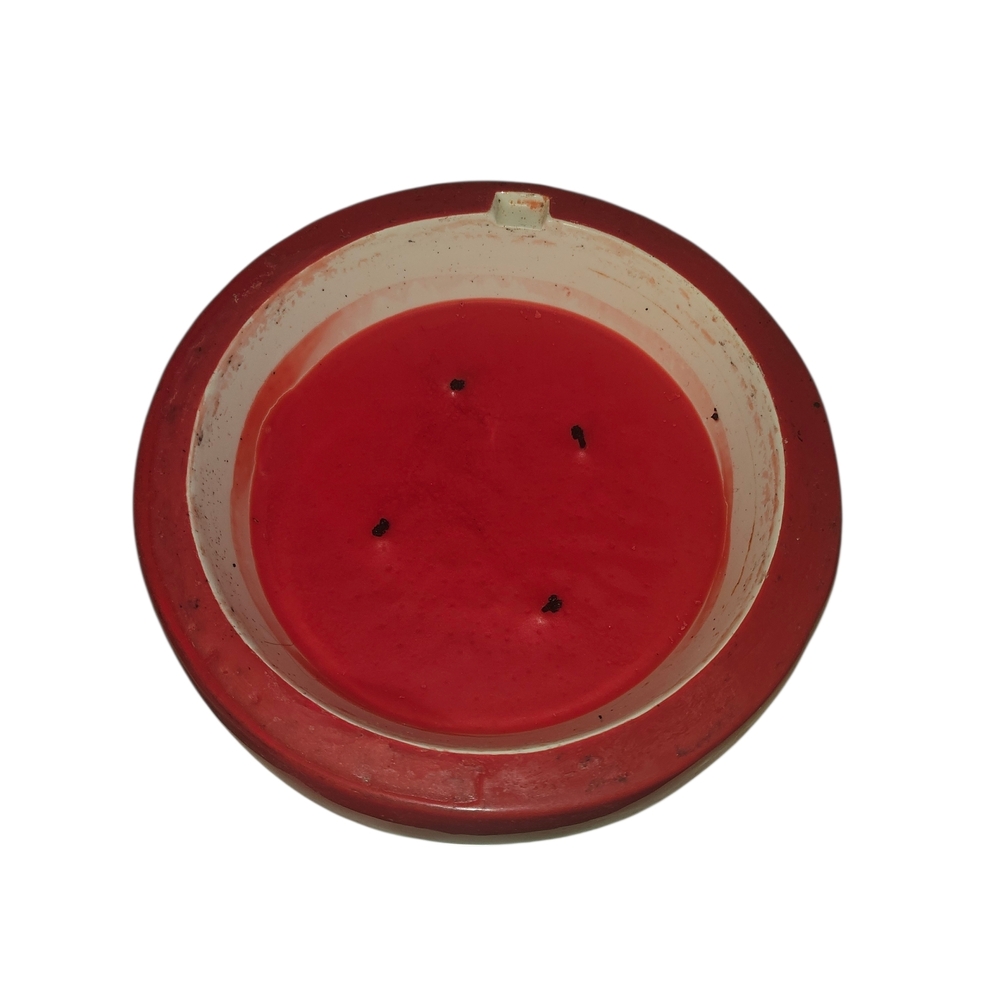 Red Apple-Shaped Ceramic Container - Picture 3 of 4